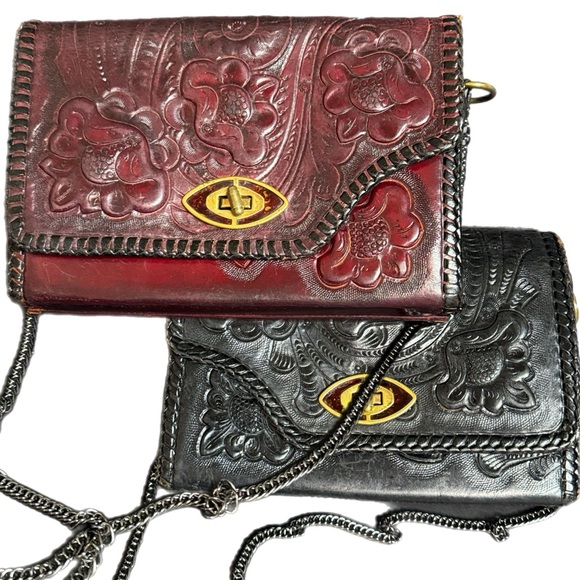 ISO TLC - Vintage Reversible Tooled Leather Bag - Picture 1 of 16